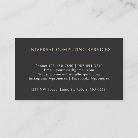 Aangepast zwart wit beige computercircuit visitekaartje (Achterkant)