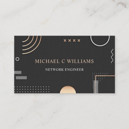Aangepast zwart wit beige computercircuit visitekaartje (Voorkant)