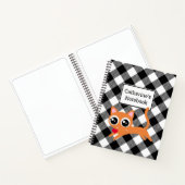 Aangepast zwart-wit buffel geplakt Oranje Kat Notitieboek (Binnen)