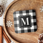 Aangepast zwart-wit buffelmonogram bier onderzetter
