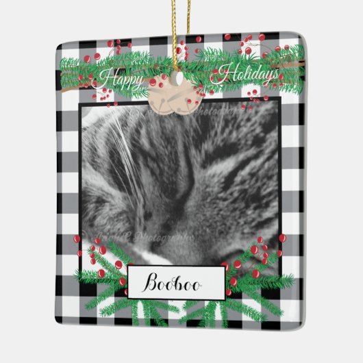 Aangepast zwart wit buffet Ornament Kat negeren (Links)