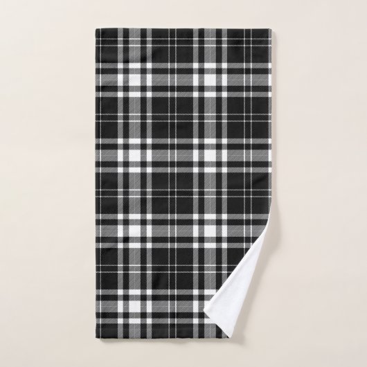 Aangepast zwart-wit buffet Tartan Schots Bad Handdoek (Handdoek)