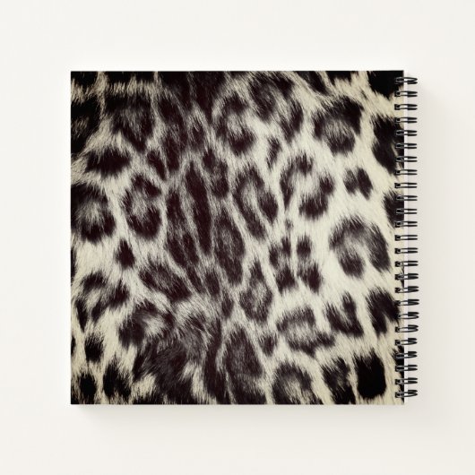 Aangepast zwart wit Cheetah Leopard-printerrecept Notitieboek (Achterkant)