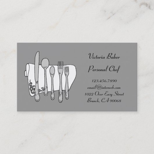 Aangepast zwart wit Chef-Visitekaartje Visitekaartje (Voorkant)