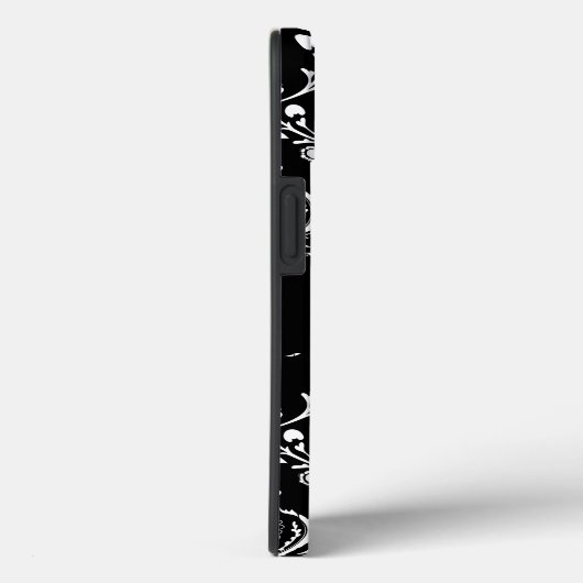 Aangepast zwart-wit Damask Case-Mate iPhone Case (Achterkant / Rechts)