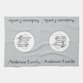 Aangepast zwart, wit en grijs zilverwerk ontwerp theedoek (Horizontaal)