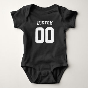 Aangepast zwart wit Football Jersey naam en nummer Romper