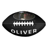 Aangepast zwart-wit Football met naam en foto (Voorkant)