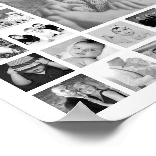 Aangepast zwart-wit fotocollage op maat poster (Hoek)