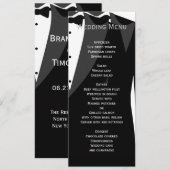 Aangepast zwart-wit gay trouwmenu menu (Voorkant / Achterkant)