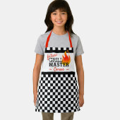 Aangepast zwart-wit gecheckt vlaggenpatroon schort (Insitu)