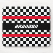 Aangepast zwart wit gecheckt vlagpatroon controler muismat (Voorkant)