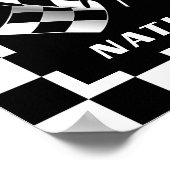 Aangepast zwart-wit gecheckte vlag vierkant patroo poster (Hoek)