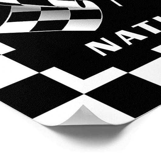 Aangepast zwart-wit gecheckte vlag vierkant patroo poster (Hoek)