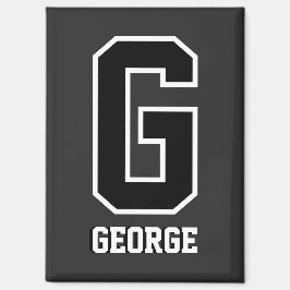 Aangepast zwart-wit gepersonaliseerd monogram magneet
