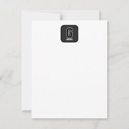 Aangepast zwart-wit gepersonaliseerd monogram notitiekaartje