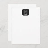Aangepast zwart-wit gepersonaliseerd monogram notitiekaartje (Voorkant / Achterkant)