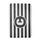 Aangepast zwart-wit gestreept monogram baarmoederv badmat (Voorkant Verticaal)