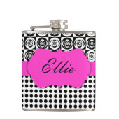 Aangepast zwart-wit glam heupfles (Voorkant)