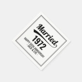 Aangepast zwart-wit Golden 50e Jubileum Jaar Servet (Hoek)