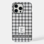 Aangepast zwart wit grijs geruit patroon iPhone hoesje (Achterkant)