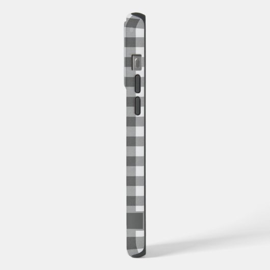 Aangepast zwart wit grijs geruit patroon iPhone hoesje (Linkerkant)