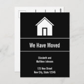 Aangepast zwart-wit huis Verplaatsende Aankondigin Briefkaart (Voorkant / Achterkant)