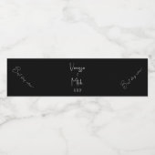 Aangepast zwart wit huwelijk waterfles etiket (Enkel label)