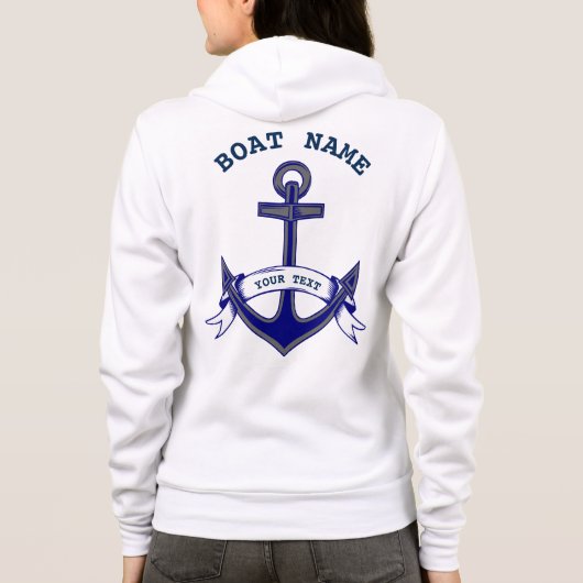 Aangepast zwart-wit kleurenzip voor anchor hoodie (Achterkant)