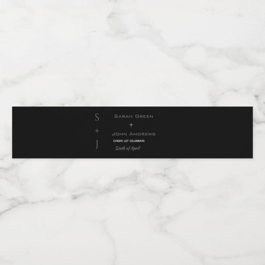 Aangepast zwart-wit-kokstaart waterfles etiket (Enkel label)