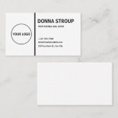 Aangepast zwart-wit Logo Modern Visitekaartje (Voorkant / Achterkant)