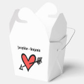 Aangepast zwart-wit met rode liefdeshartwedstrijk bedankdoosjes (Geopend)