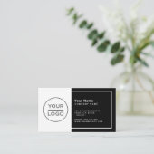 Aangepast zwart-wit modern minimalistisch elke kle visitekaartje (Staand voorkant)