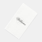 Aangepast zwart-wit monogram gasthanddoek servet (Hoek)