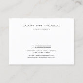 Aangepast zwart-wit monogram Initiaal Elegant mode Visitekaartje (Achterkant)