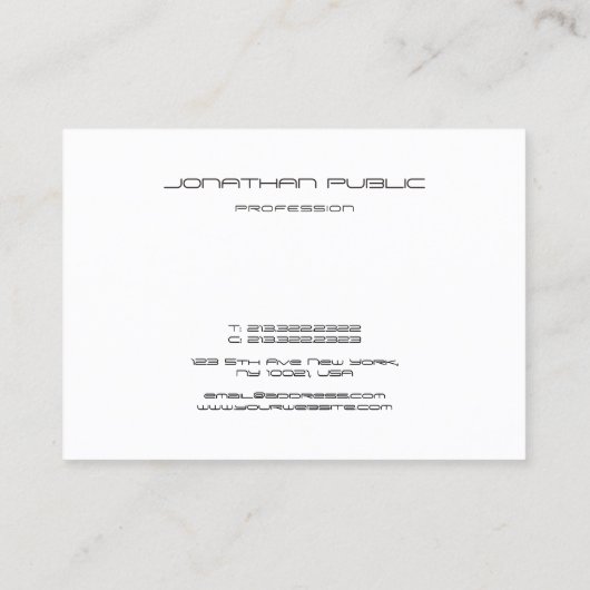 Aangepast zwart-wit monogram Initiaal Elegant mode Visitekaartje (Achterkant)