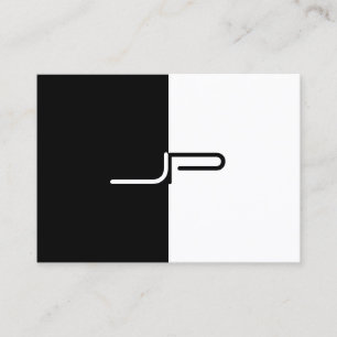 Aangepast zwart-wit monogram Initiaal Elegant mode Visitekaartje