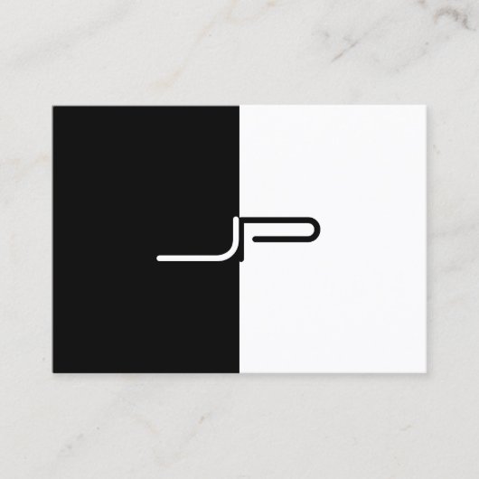 Aangepast zwart-wit monogram Initiaal Elegant mode Visitekaartje (Voorkant)