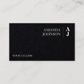 Aangepast zwart wit monogram visitekaartje (Voorkant)