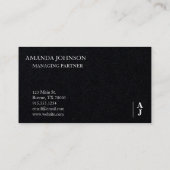 Aangepast zwart wit monogram visitekaartje (Achterkant)