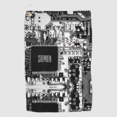 Aangepast zwart-wit PCB Afgedrukte Circuit Board G Golfhanddoek (Voorkant)