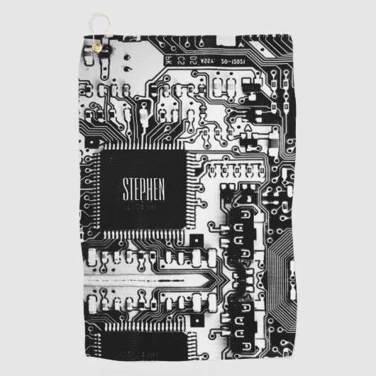 Aangepast zwart-wit PCB Afgedrukte Circuit Board G Golfhanddoek (Voorkant)