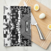 Aangepast zwart-wit PCB Afgedrukte Circuit Board G Theedoek (Quarter Fold)