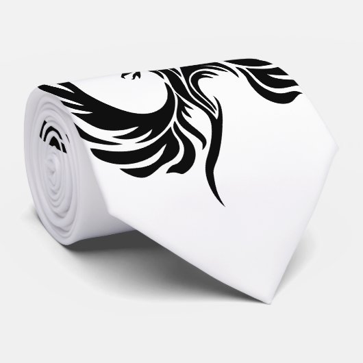 Aangepast zwart-wit Phoenix-Stropdas Stropdas (Opgerold)