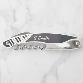 Aangepast zwart-wit piano-toetsenbord Voeg naam to Kurkentrekker