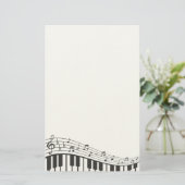 Aangepast zwart-wit pianotoetsenbord. Naam toevoeg Briefpapier (Staand voorkant)