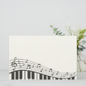 Aangepast zwart-wit pianotoetsenbord. Naam toevoeg Briefpapier (Staand voorkant)