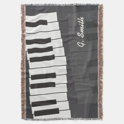 Aangepast zwart-wit pianotoetsenbord. Naam toevoeg Deken (Voorkant Verticaal)