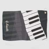 Aangepast zwart-wit pianotoetsenbord. Naam toevoeg Golfhanddoek (Horizontaal)