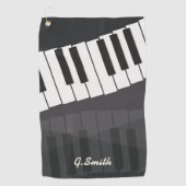 Aangepast zwart-wit pianotoetsenbord. Naam toevoeg Golfhanddoek (Voorkant)